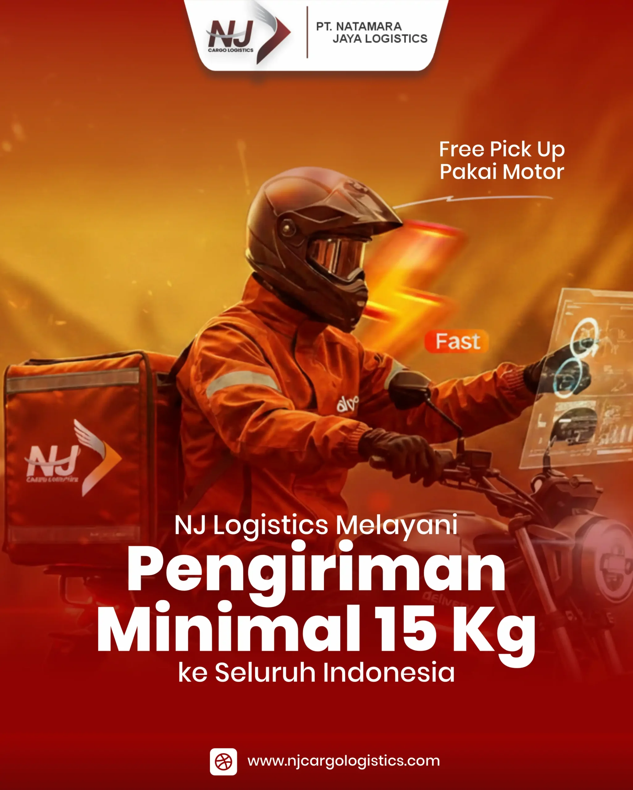 Jasa pengiriman NJ Logistics untuk kirim paket 15kg.